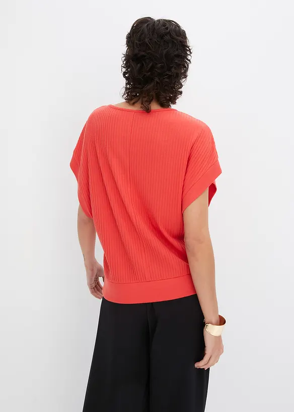 Maglia a coste con maniche a pipistrello, bonprix