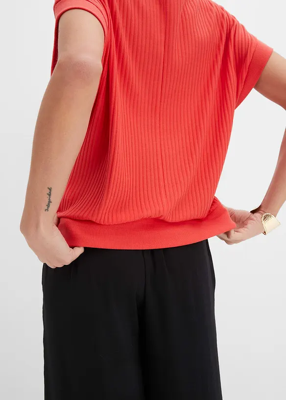 Maglia a coste con maniche a pipistrello, bonprix