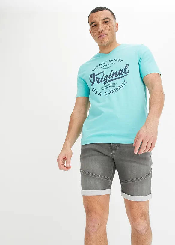 T-shirt con scollo a V in puro cotone, bonprix