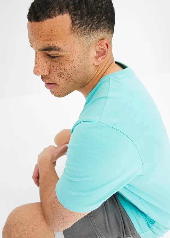 T-shirt con scollo a V in puro cotone, bonprix