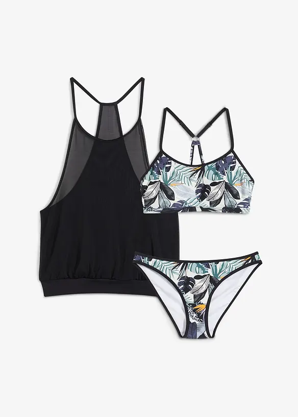 Tankini oversize completo e top extra (set 3 pezzi), bonprix