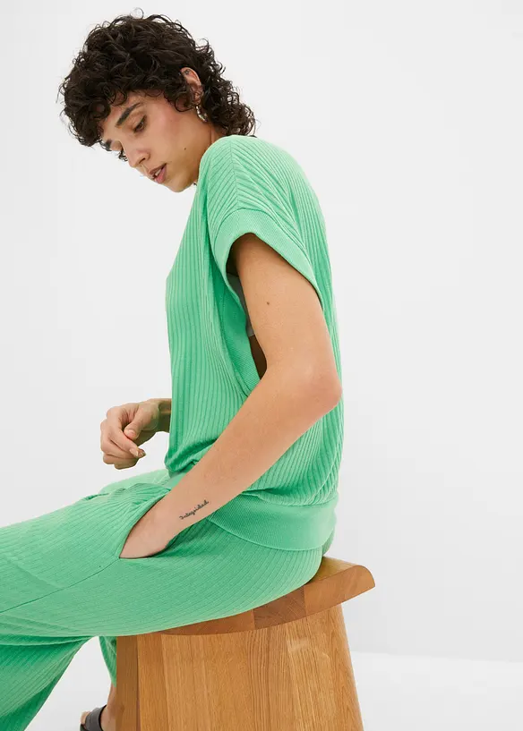 Maglia a coste con maniche a pipistrello, bonprix