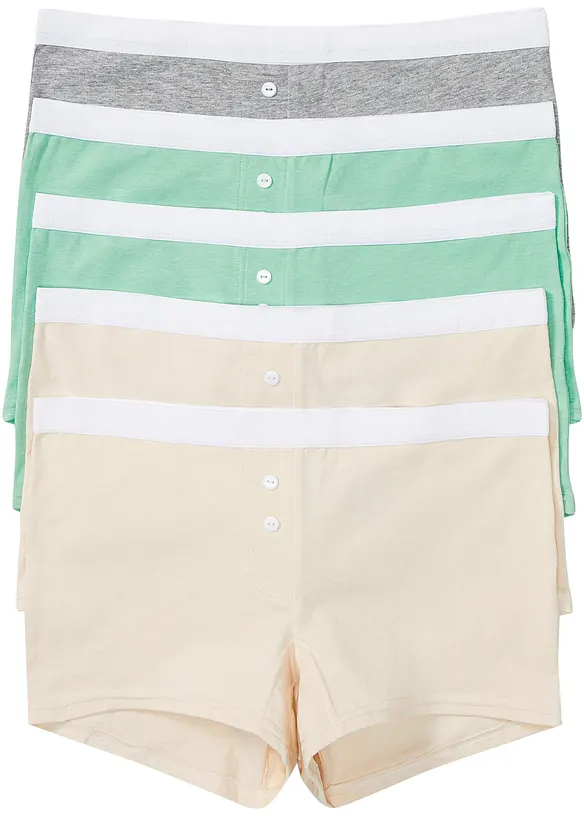 Boxer aderenti da donna con cotone biologico (pacco da 5), bonprix
