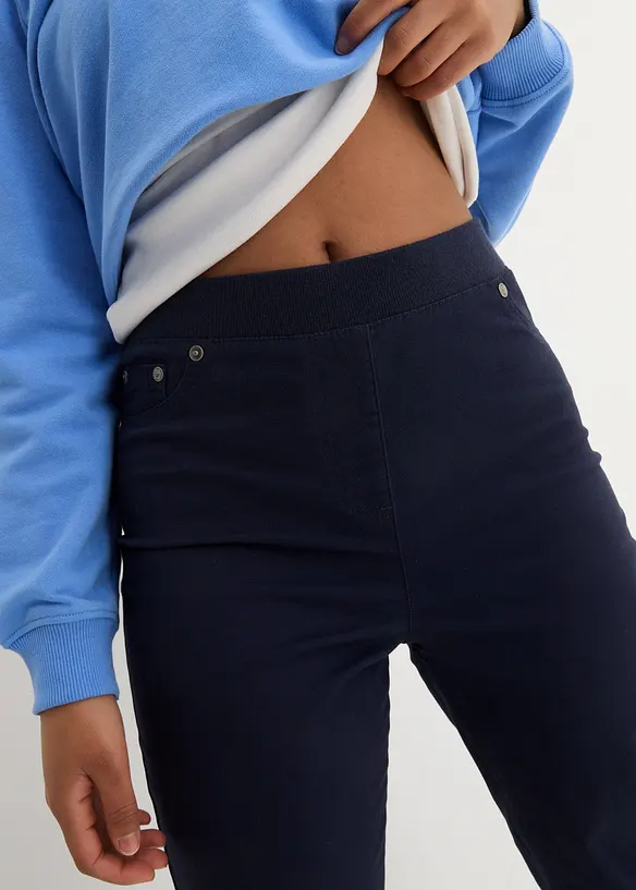 Treggings in twill di misto cotone elasticizzato, bonprix