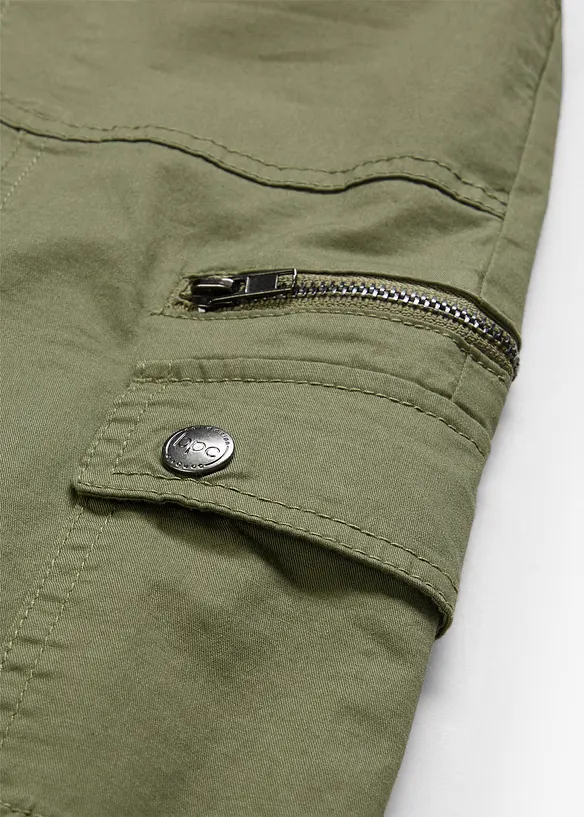 Pantaloni cargo in cotone, vita media, bonprix