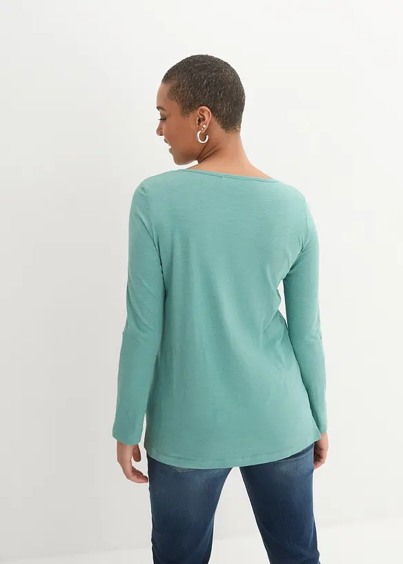 Maglia con bottoncini in puro cotone biologico, bonprix