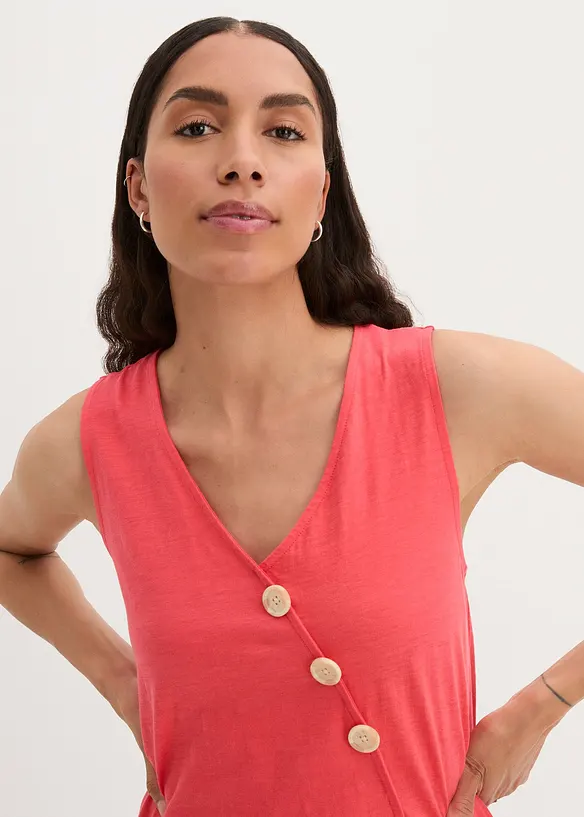 Top in cotone con effetto a portafoglio e elastico, bonprix