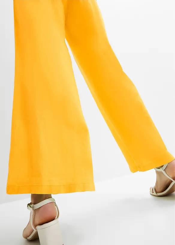 Pantaloni larghi in misto lino fresco e leggero, bonprix