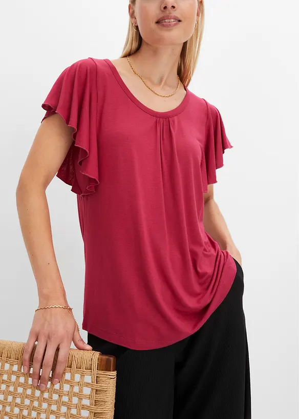 Maglia con maniche a volant, bonprix