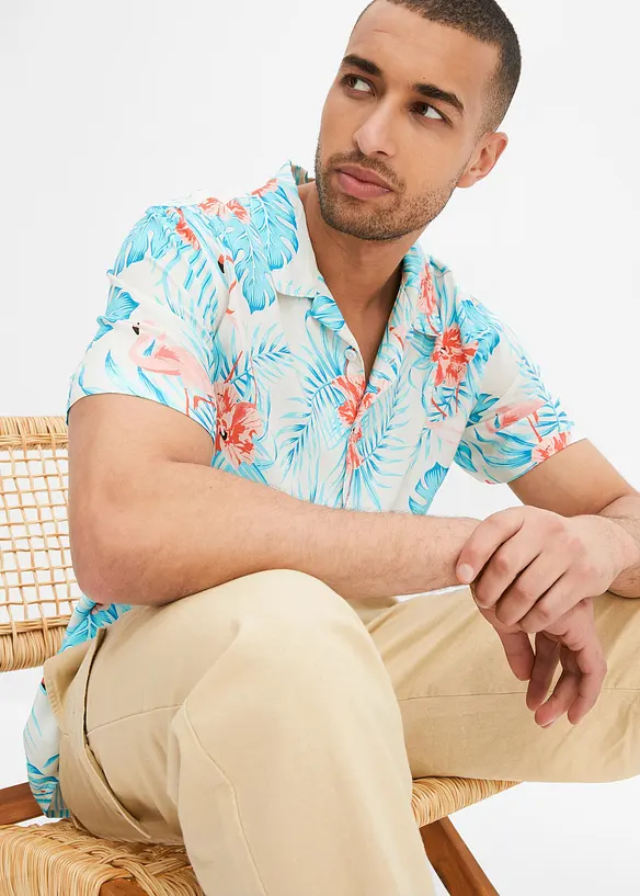 Camicia a maniche corte con colletto a revers, bonprix