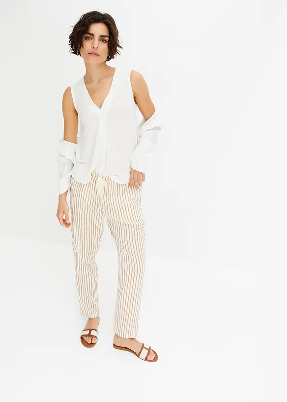 Pantaloni effetto lino, bonprix