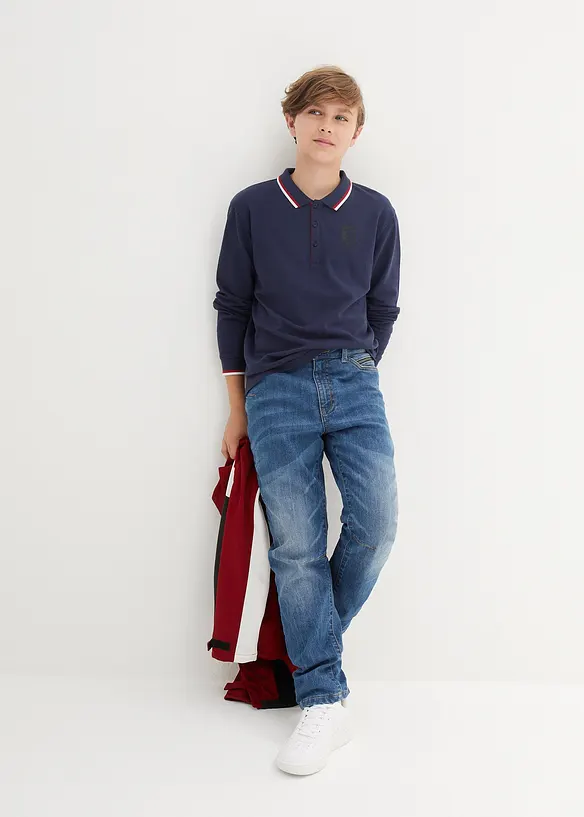 Jeans termici slim fit foderati in flanella, tapered, bonprix
