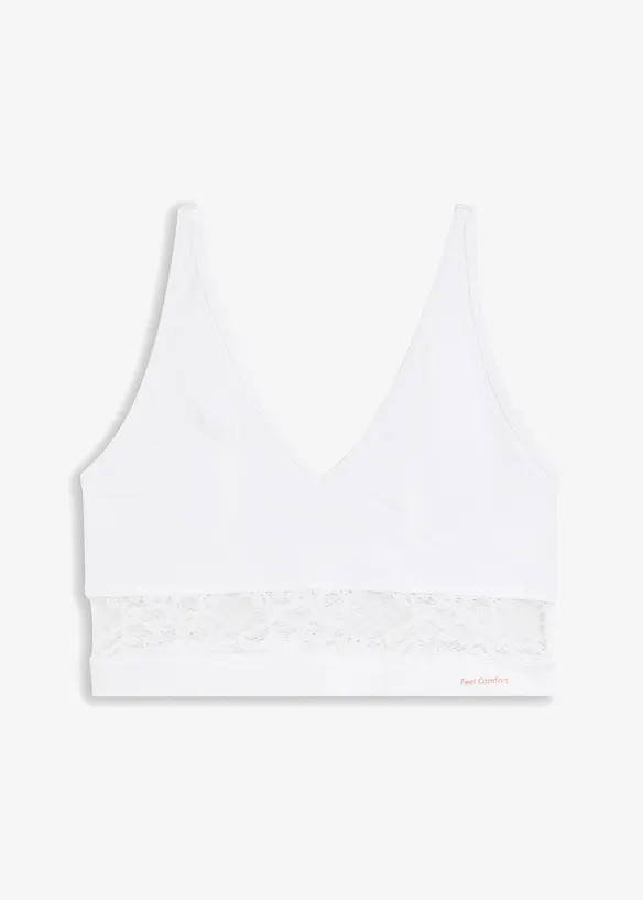 Reggiseno bustier senza cuciture con pizzo Feel Comfort, bonprix