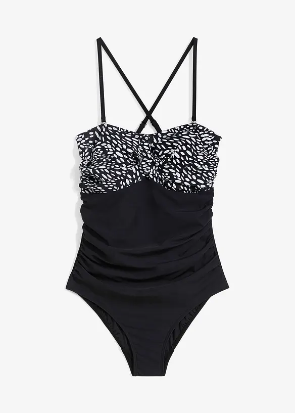 Costume intero con dettaglio incrociato ed effetto modellante medio, bonprix