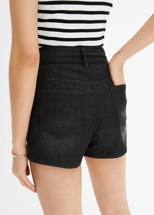 Shorts di jeans con cintura (set 2 pezzi), bonprix