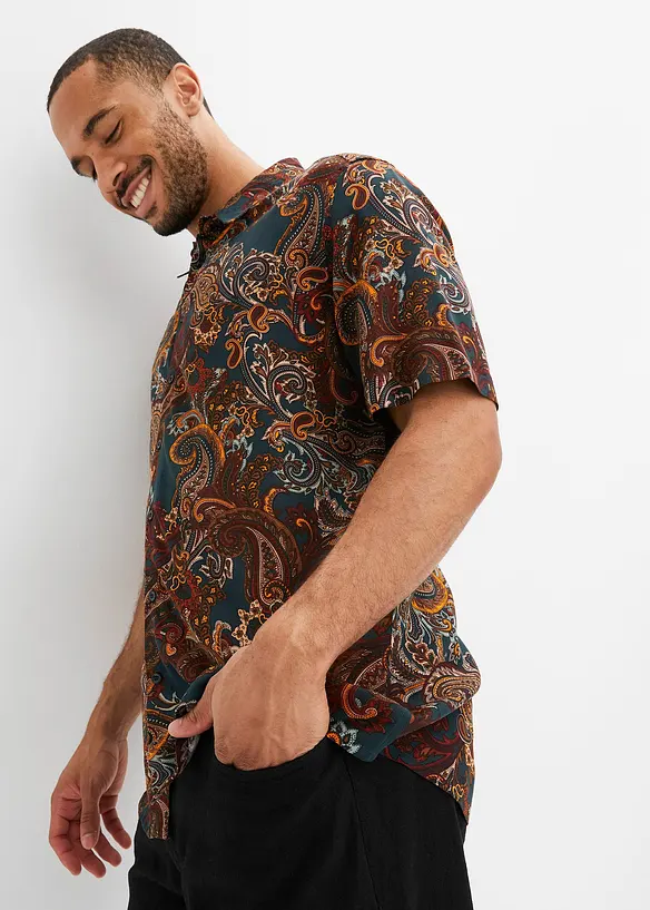 Camicia n viscosa a maniche corte, bonprix