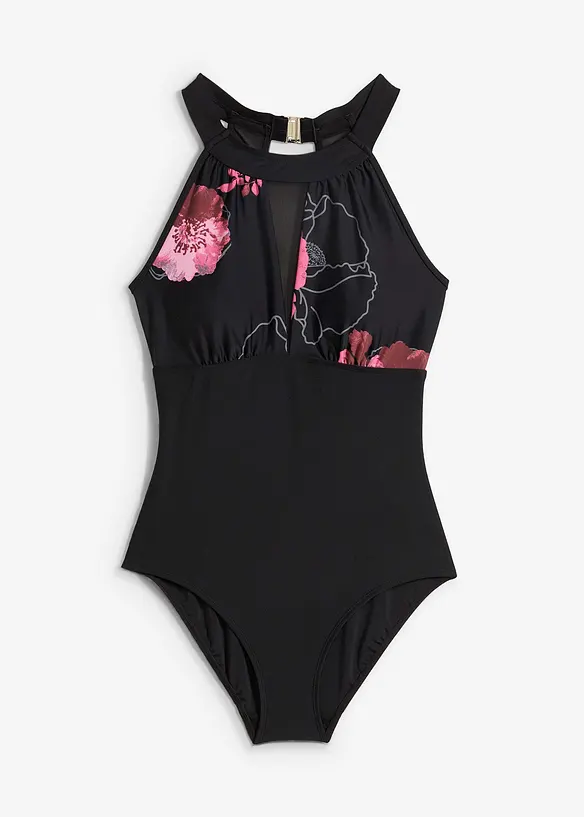 Costume intero con inserto trasparente, bonprix