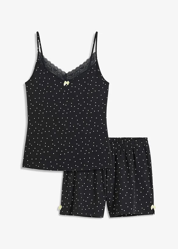 Pigiama estivo con pizzo grazioso, bonprix