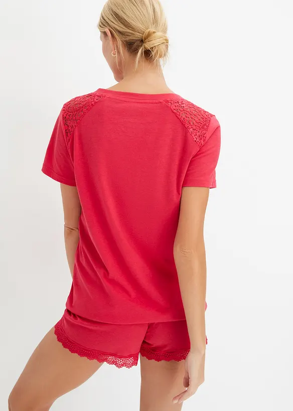 Pigiama estivo con pizzo delicato, bonprix