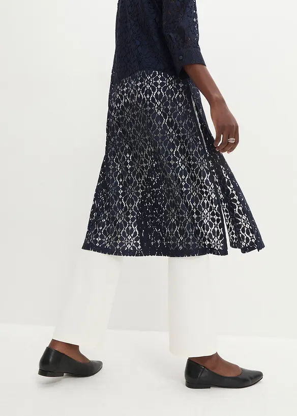 Camicetta lunga in pizzo con top (set 2 pezzi), bonprix