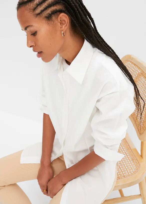 Camicia oversize con bottoni in puro cotone, bonprix