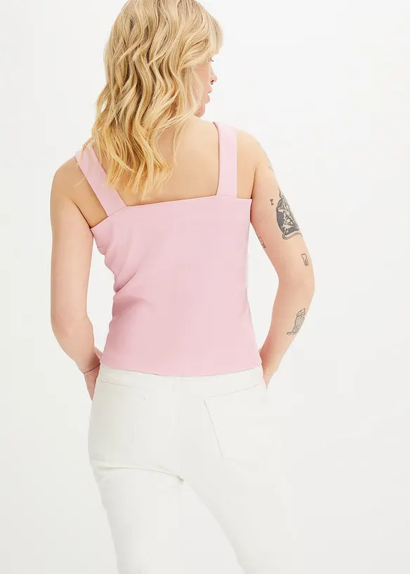 Top a costine in cotone biologico (pacco da 2), bonprix