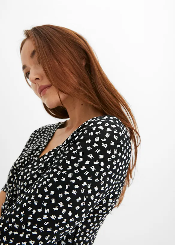 Abito in jersey con drappeggio in misto viscosa morbido, bonprix