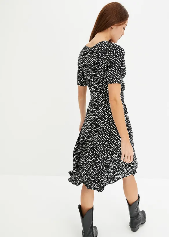 Abito in jersey con drappeggio in misto viscosa morbido, bonprix