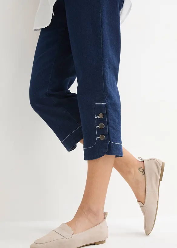 Jeans capri, a vita media, bonprix