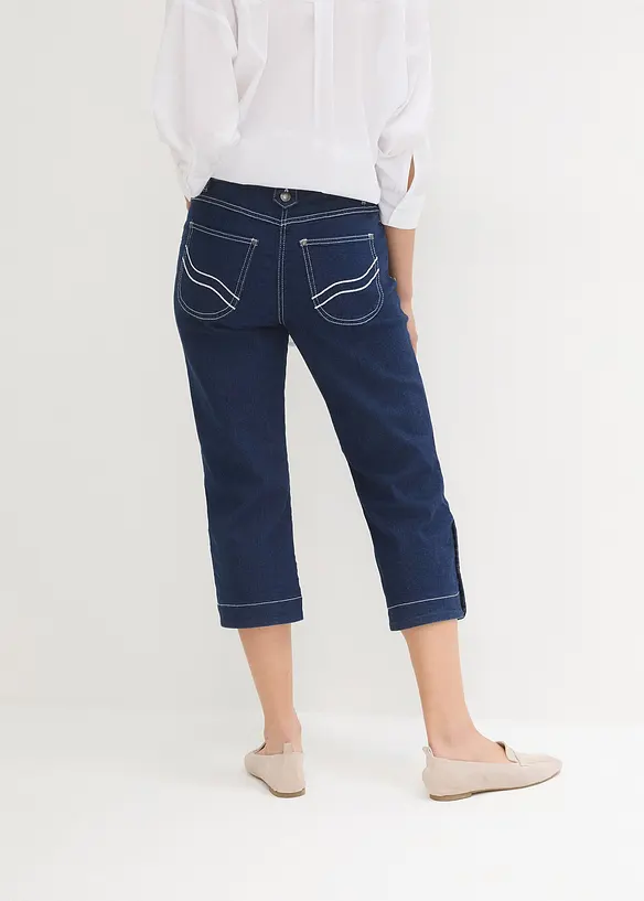 Jeans capri, a vita media, bonprix