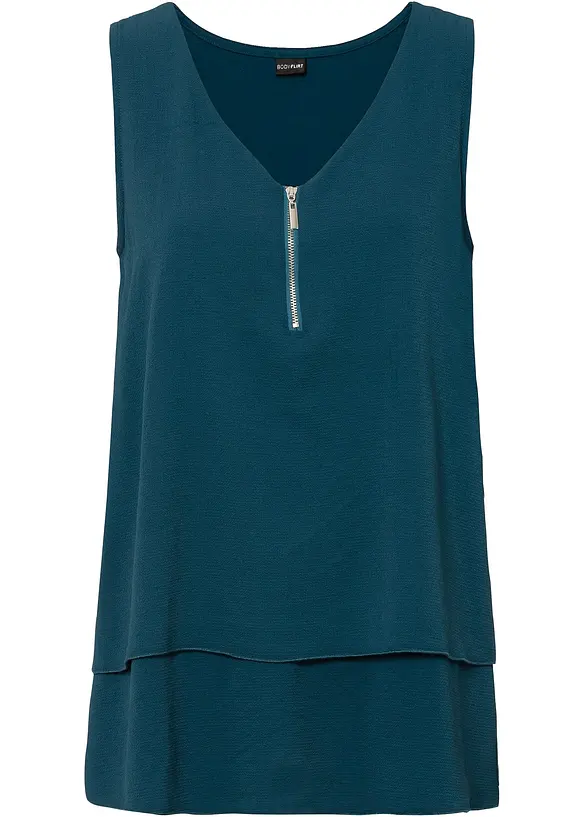 Top in viscosa con cerniera, bonprix