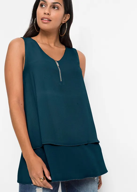 Top in viscosa con cerniera, bonprix