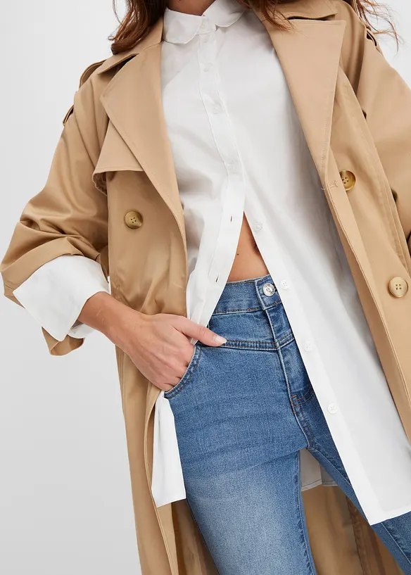 Jeans skinny cropped, vita media, bonprix