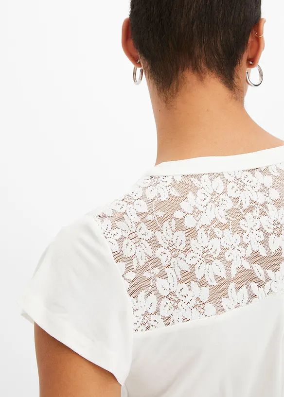 Maglia serafino in misto viscosa, bonprix
