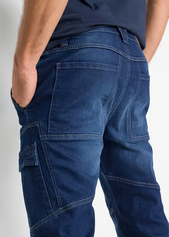 Jeans cargo elasticizzati regular fit, straight, bonprix
