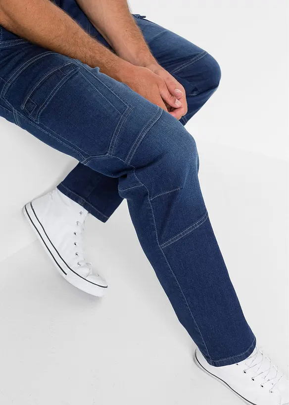 Jeans cargo elasticizzati regular fit, straight, bonprix
