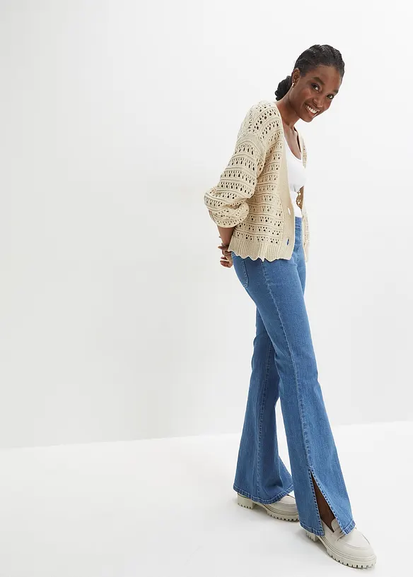 Cardigan traforato in puro cotone, bonprix