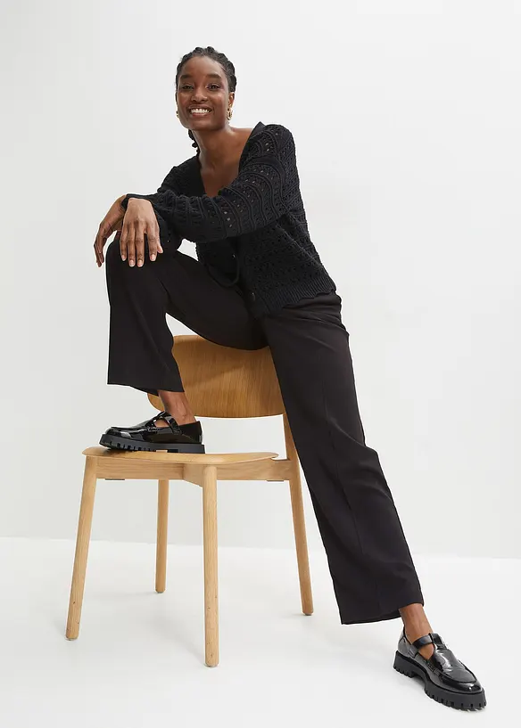 Cardigan traforato in puro cotone, bonprix