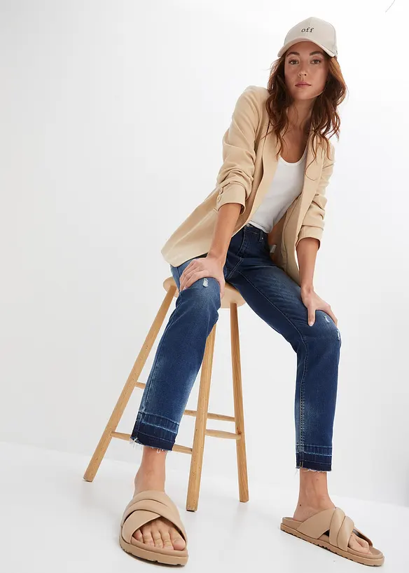 Jeans skinny cropped, vita bassa, bonprix