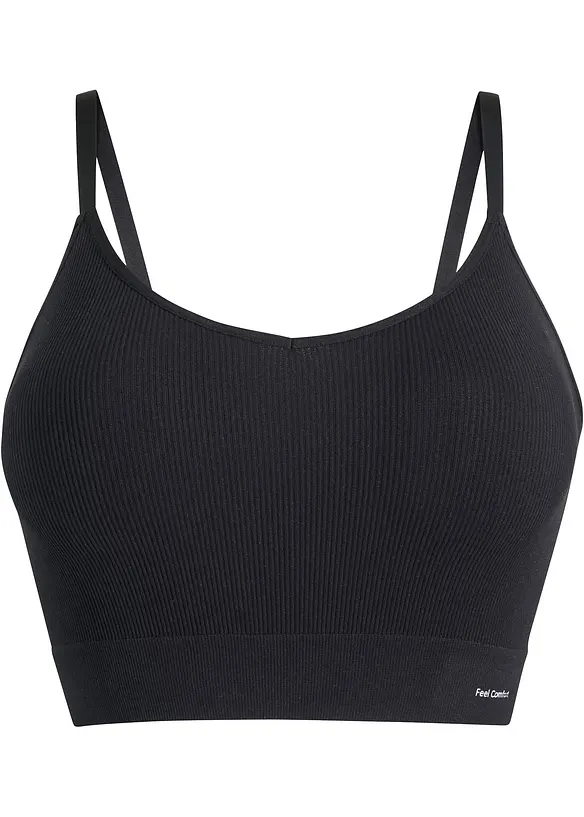Reggiseno bustier a coste senza cuciture Feel Comfort, bonprix