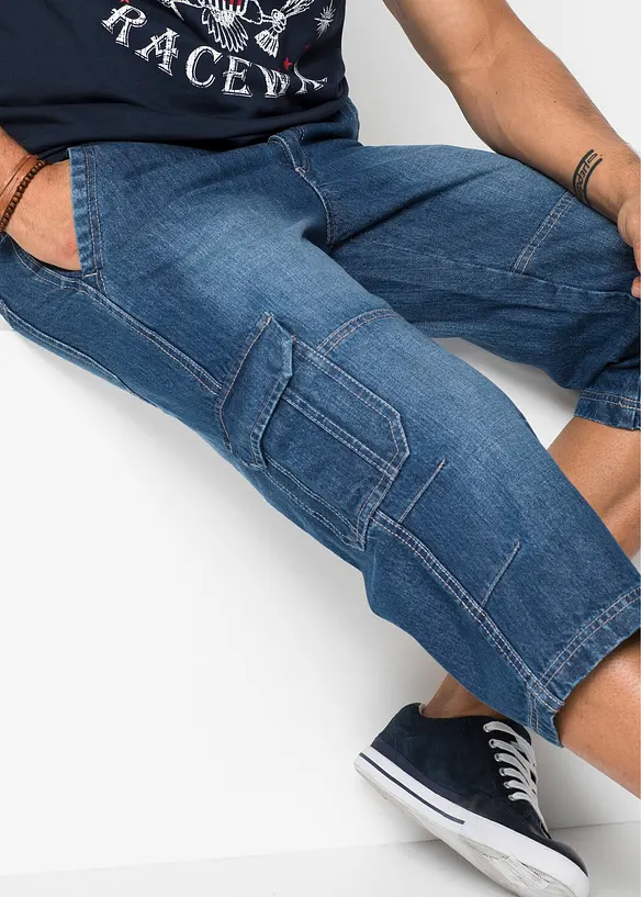 Jeans cargo a pinocchietto regular fit, straight, bonprix