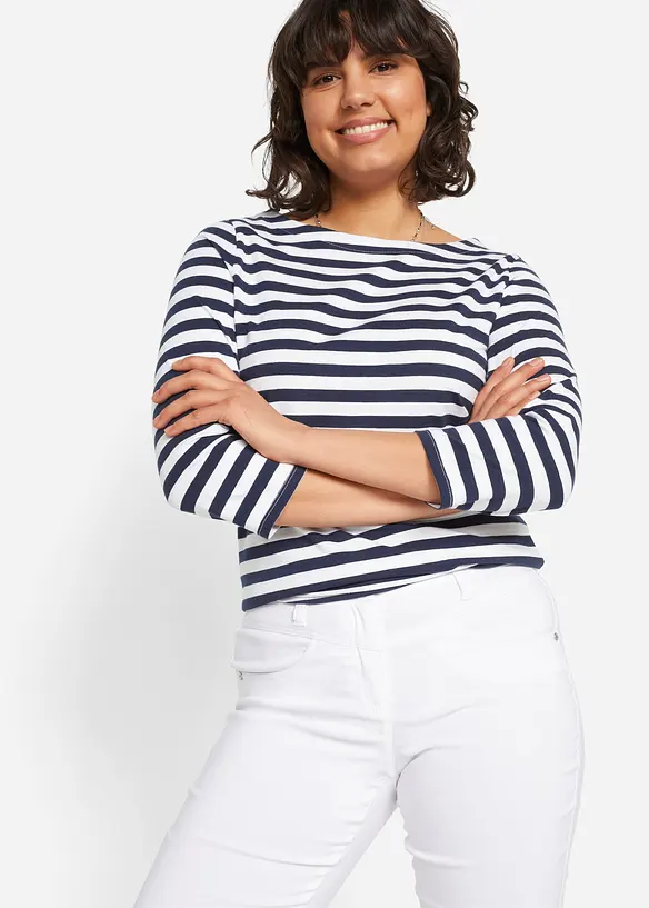 Pantaloni elasticizzati in bengalina, straight, bonprix