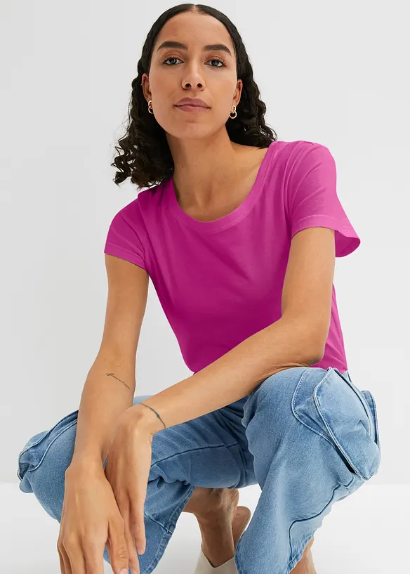 Maglia con scollo rotondo e maniche corte (pacco da 5), bonprix