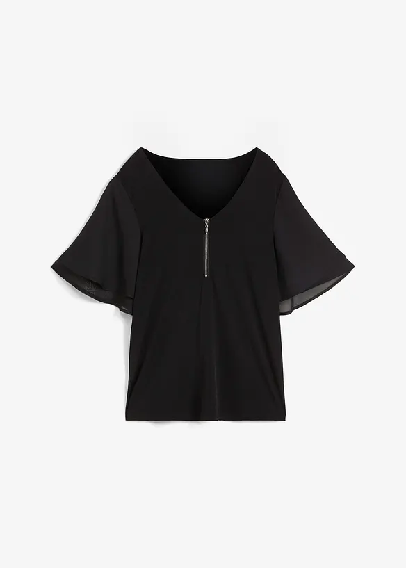 Maglia con maniche in chiffon, bonprix