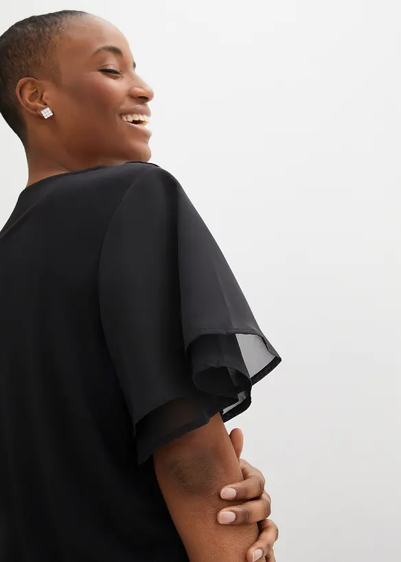 Maglia con maniche in chiffon, bonprix