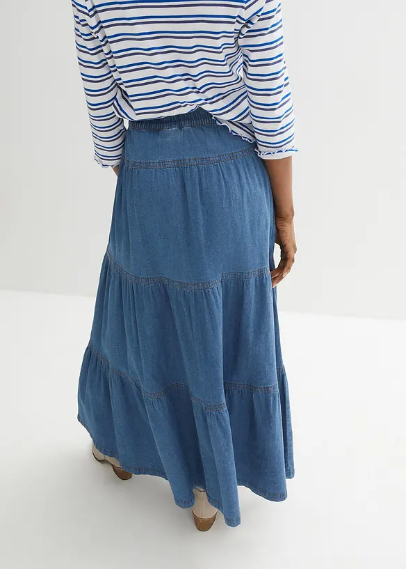 Gonna di jeans a balze, bonprix