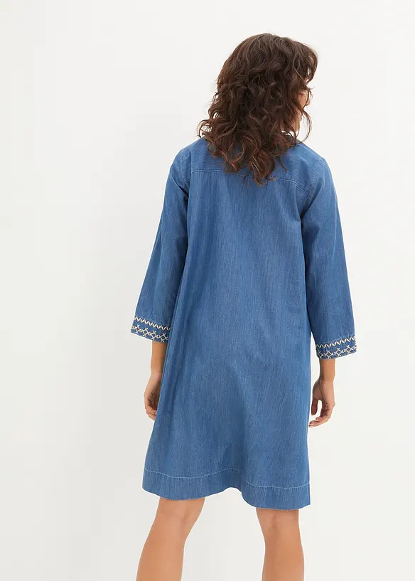 Abito di jeans con ricami, bonprix
