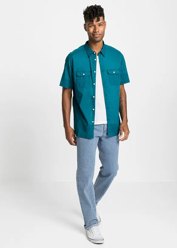 Camicia a maniche corte in puro cotone, bonprix