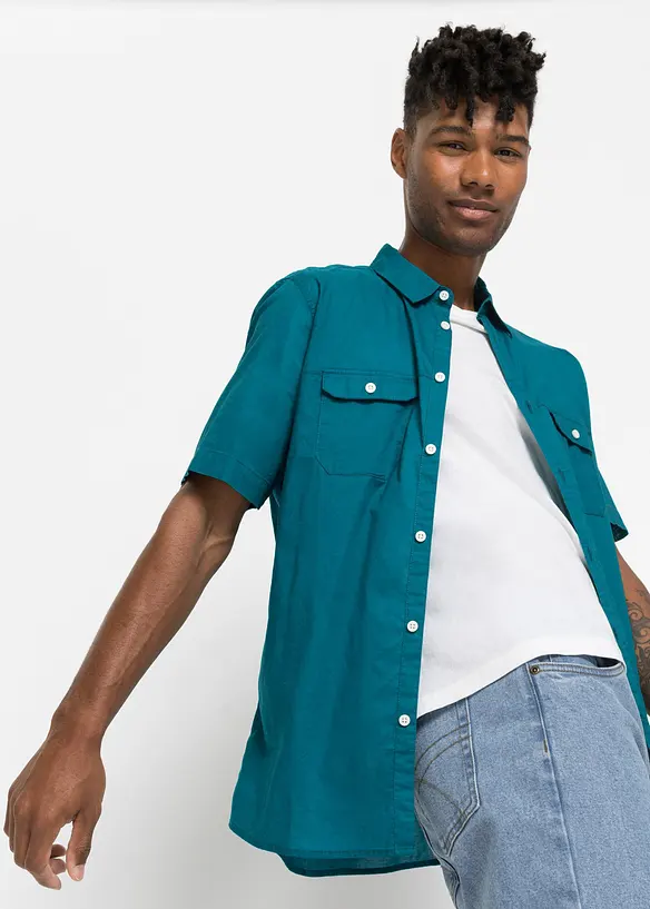 Camicia a maniche corte in puro cotone, bonprix