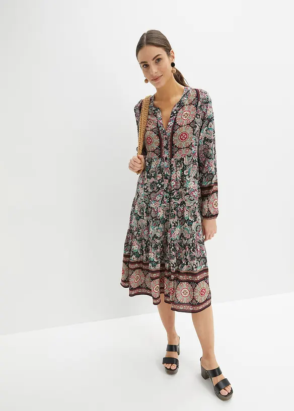 Abito tunica in viscosa fluente, petite, bonprix